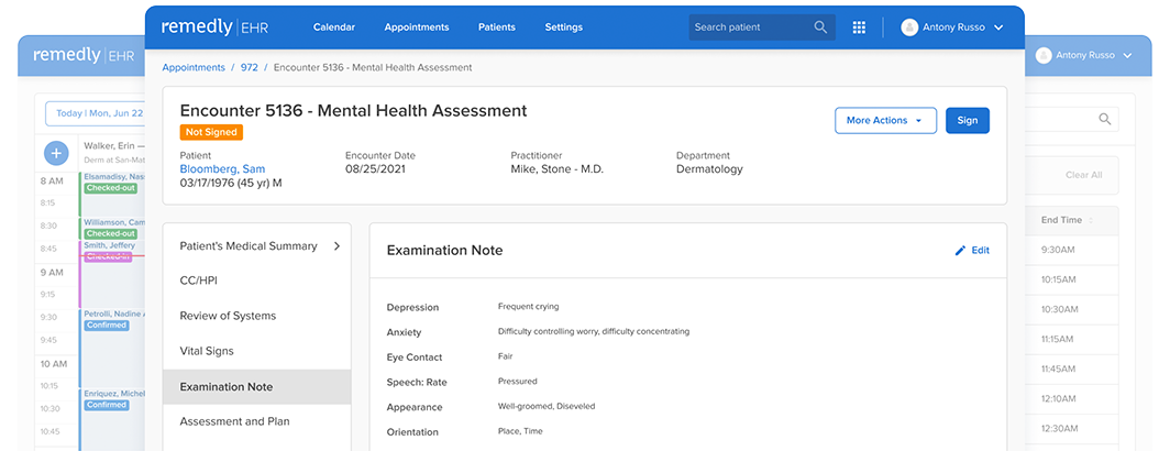Remedly Pulse patient record card